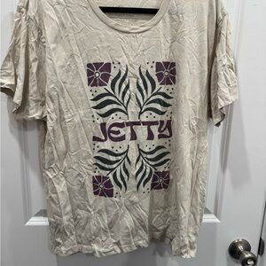 Jetty Women's Short Sleeve Tee - Cream and Purple
